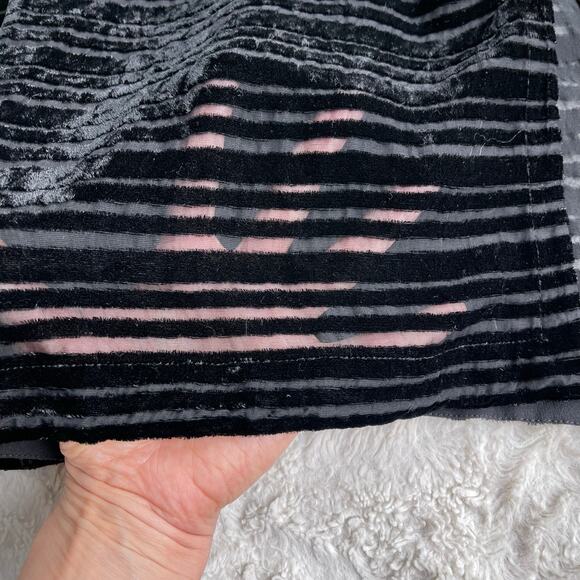 Eileen Fisher velvet burnout tunic blouse mini dress black oversized silk blend - Picture 8 of 17